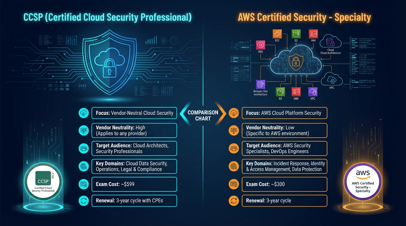 CCSP vs AWS Security Specialty certification comparison 2026